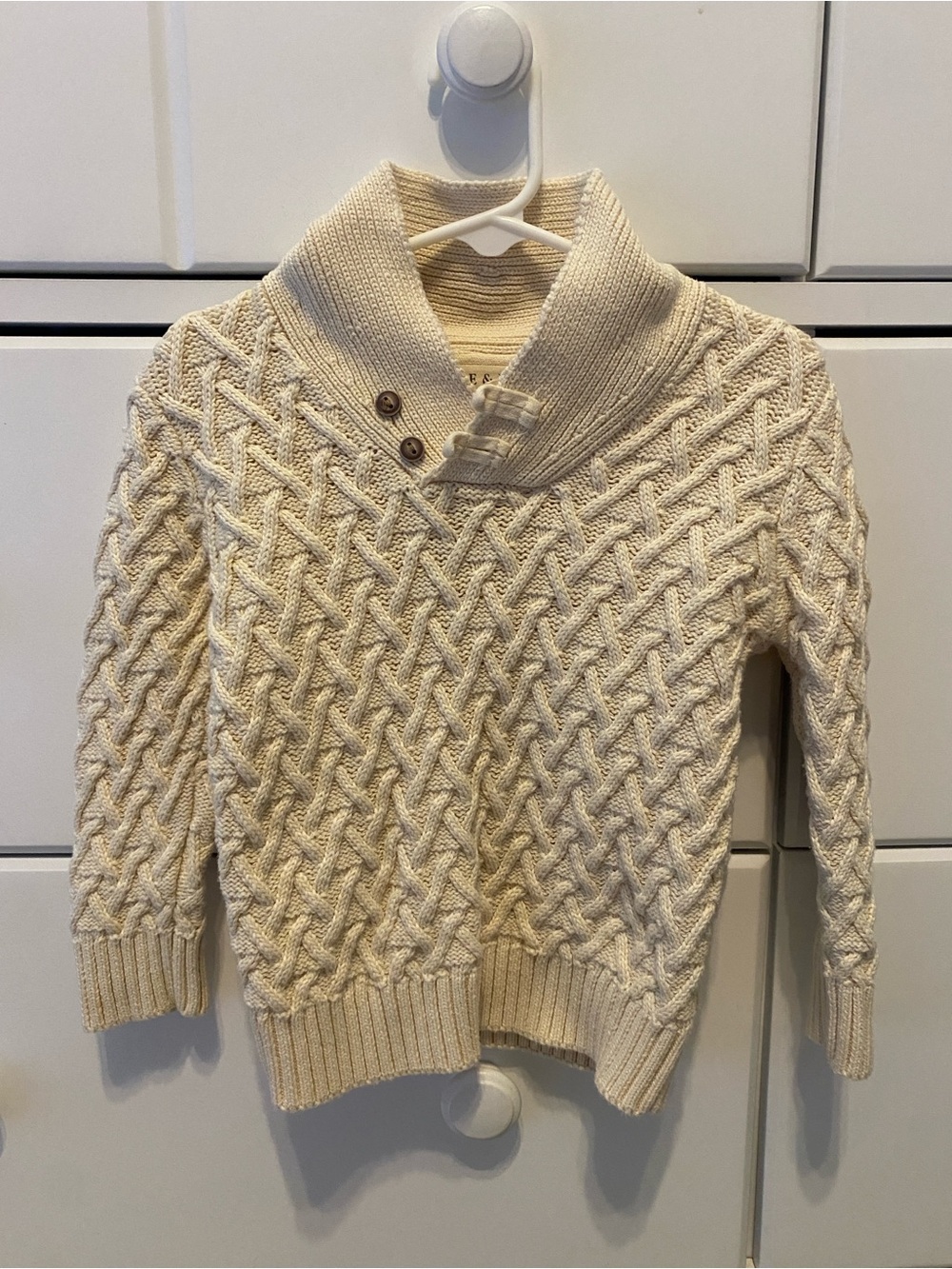 Hope & Henry Shawl Collar Cable Knit Sweater / Size 18-24m / VGUC